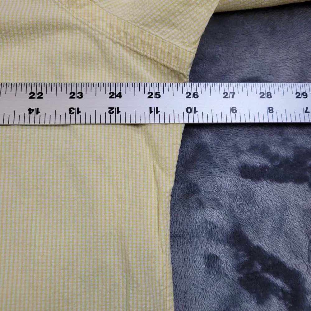 Polo Ralph Lauren Mens XL Yellow Gingham Seersucker S/S Button Down Shirt